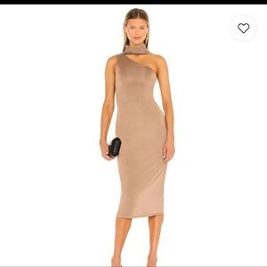 NBD Midi Dress in Chestnut